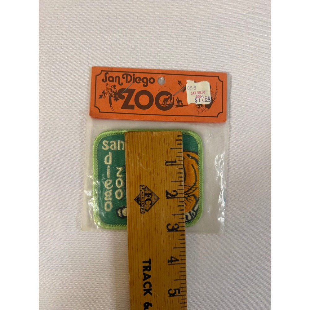 Vintage San Diego Zoo Tiger Iron On Patch Original Packaging Embroidered - Picture 4 of 4